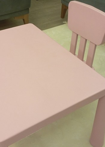 Pastel Pembe Çocuk Masa & Sandalyesi - Görsel 3