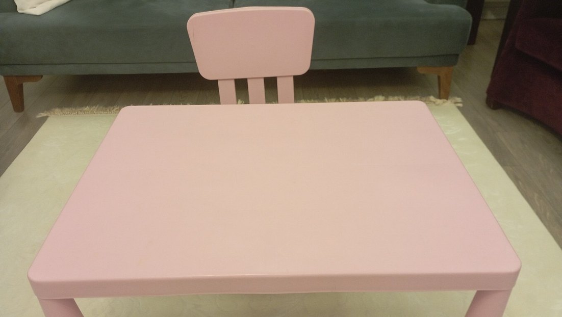 Pastel Pembe Çocuk Masa & Sandalyesi - Görsel 2