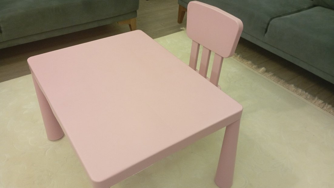 Pastel Pembe Çocuk Masa & Sandalyesi - Görsel 3