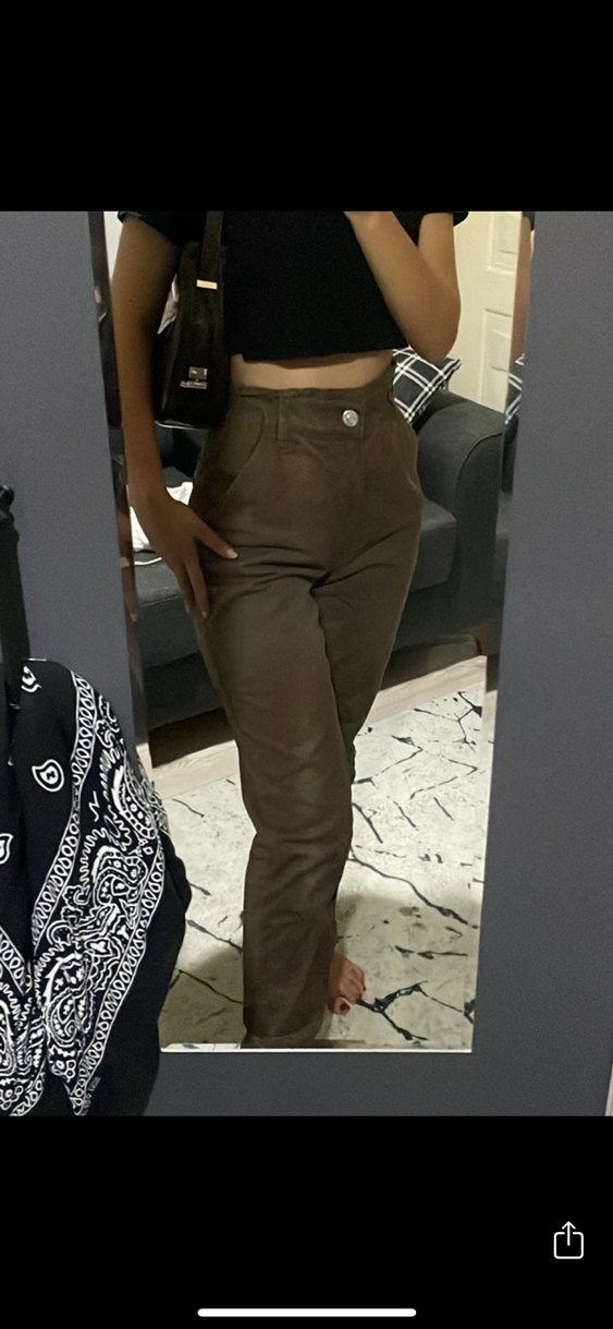 Kahverengi Kadın Cigarette Pantolon - Görsel 2