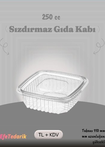 Sızdırmaz Gıda Kabı 250 cc