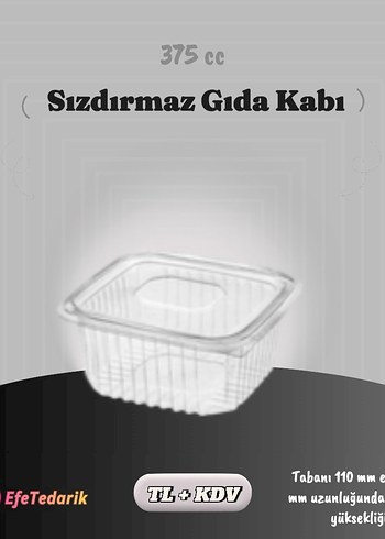 Sızdırmaz Gıda Kabı 375 cc