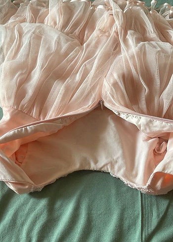3-6 Ay Beden Pamina Pembe Vintage Kız Elbisesi Fırfırlı