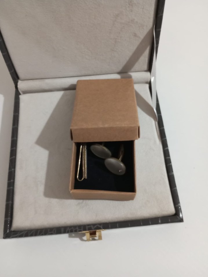 Eski malzeme antikaVintage Erkek Kol Düğmesi ve Kravatİğnesi Set - Görsel 2