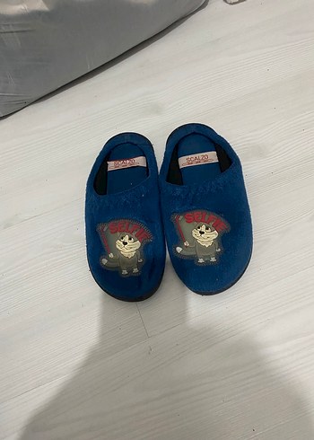 Gezer Mavi Erkek Çocuk Sıcak Terlikler Velcro