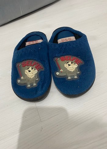 Mavi Erkek Çocuk Sıcak Terlikler Velcro