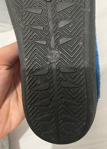 34 Beden Mavi Erkek Çocuk Sıcak Terlikler Velcro
