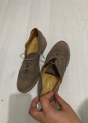 Zara Bej Süet Kadın Klasik Ayakkabı