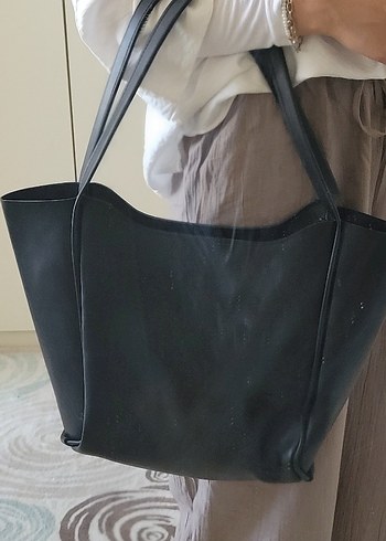 Beden Siyah Deri Kadın Çantası