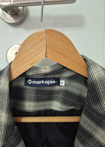 Diğer Gri Ekoseli Kadın Blazer Ceket