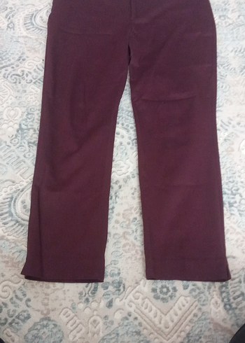 Bordo Kadın Kumaş Pantolon Midi Boy