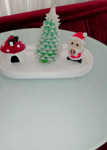 Renkli Pembe Noel Temalı Mum Seti - Görsel 4