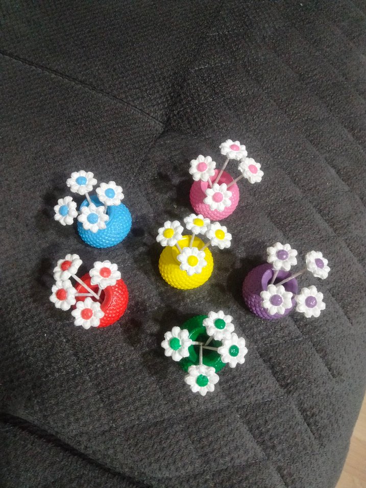 Renkli Mini Çiçekli Dekoratif Vazo Seti - Görsel 4