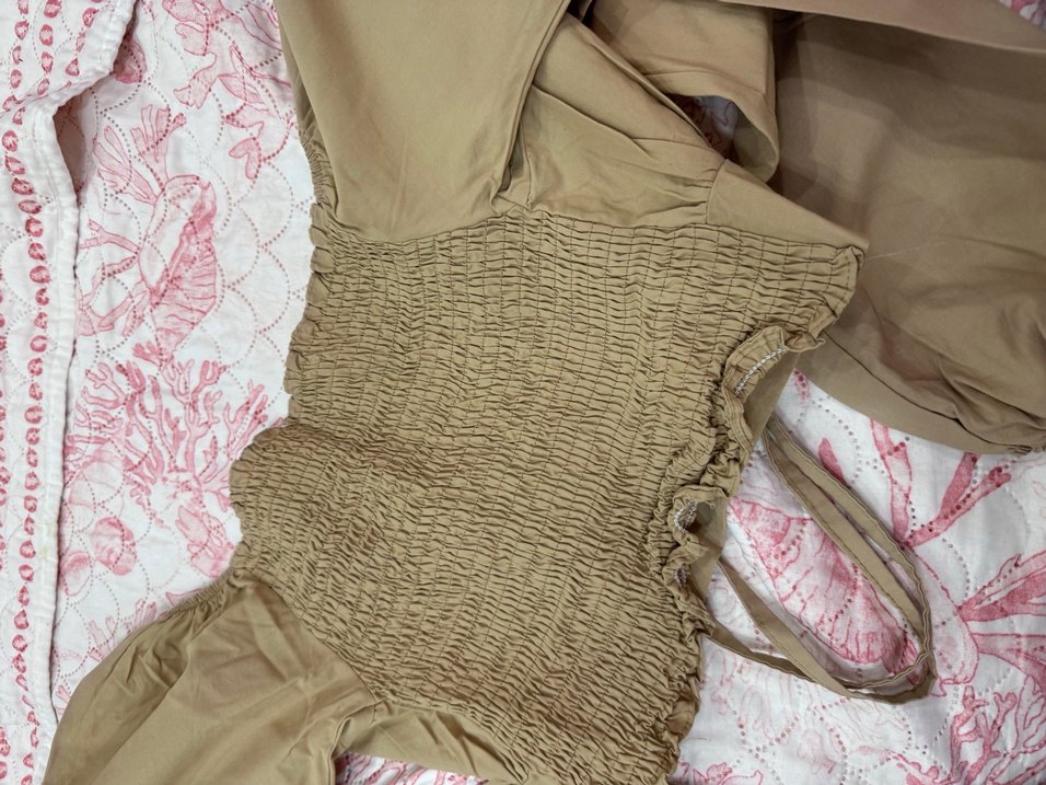 omzu açık bluz crop uzun kollu - Görsel 5