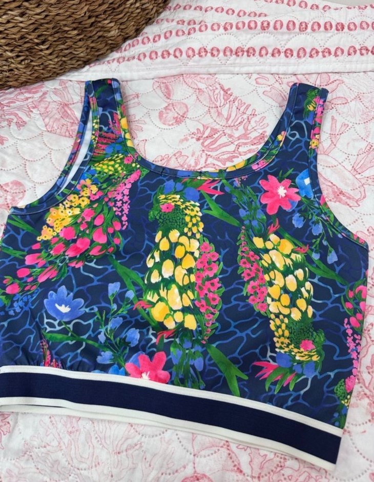 Renkli Baskılı Sporcu Üstü crop kadın - Görsel 2