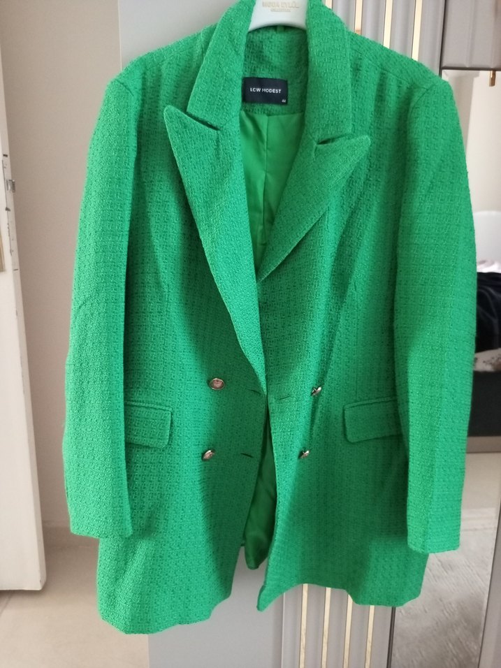 Yeşil Kadın Midi Blazer Ceket - Görsel 2