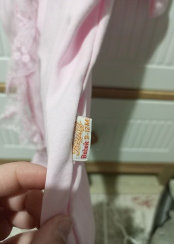 Dantel Detaylı Pembe Bebek Kız Tulum - Görsel 2