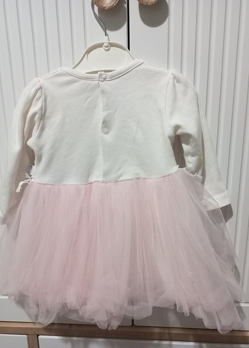 Kız Çocuk Beyaz Dantel Detaylı Uzun Kollu Elbise - Görsel 2