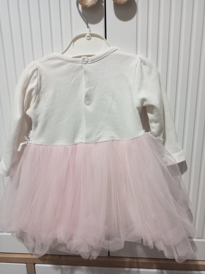 Kız Çocuk Beyaz Dantel Detaylı Uzun Kollu Elbise - Görsel 2