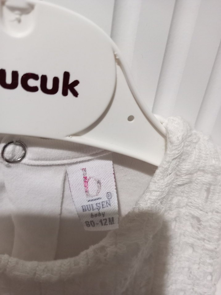 Kız Çocuk Beyaz Dantel Detaylı Uzun Kollu Elbise - Görsel 3