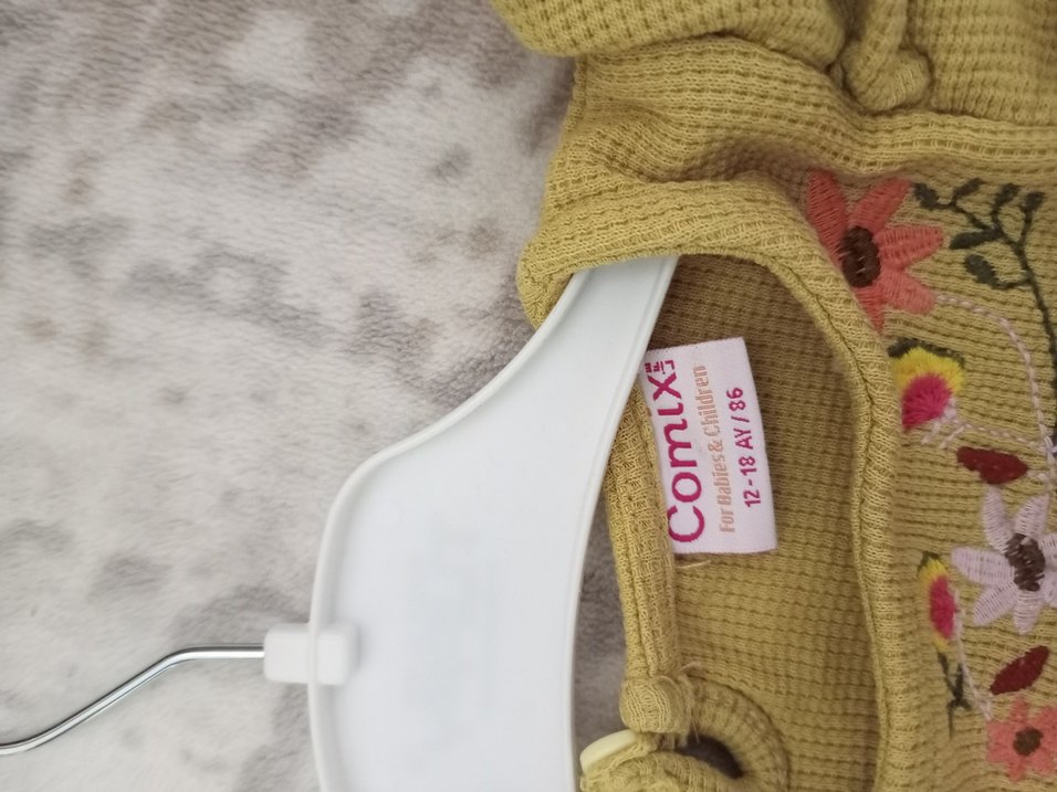 Sarı Nakışlı Bebek Kız Takımı Uzun Kollu - Görsel 2