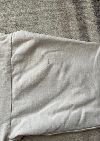 l Beden Kapüşonlu Beyaz Sweatshirt