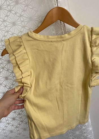 Zara zara Sarı Fırfırlı tişört