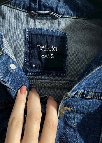 Defacto Düğmeli Mavi Kadın Denim Ceket