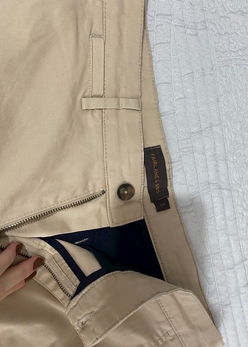 Erkek Keten Bej Midi Şort - Görsel 2