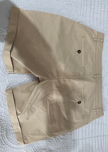 Erkek Keten Bej Midi Şort - Görsel 4