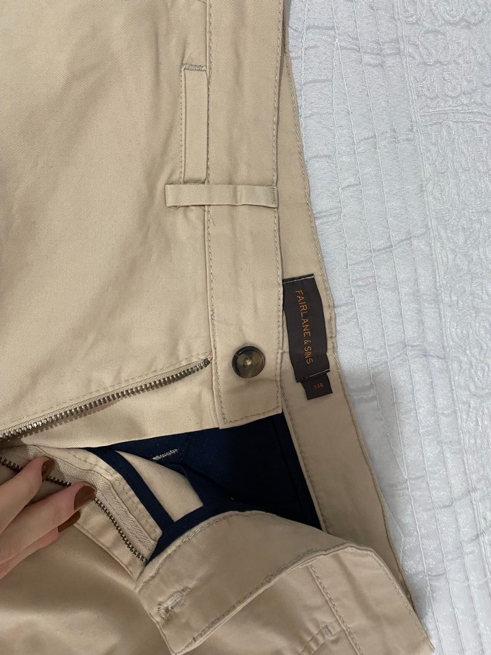 Erkek Keten Bej Midi Şort - Görsel 2