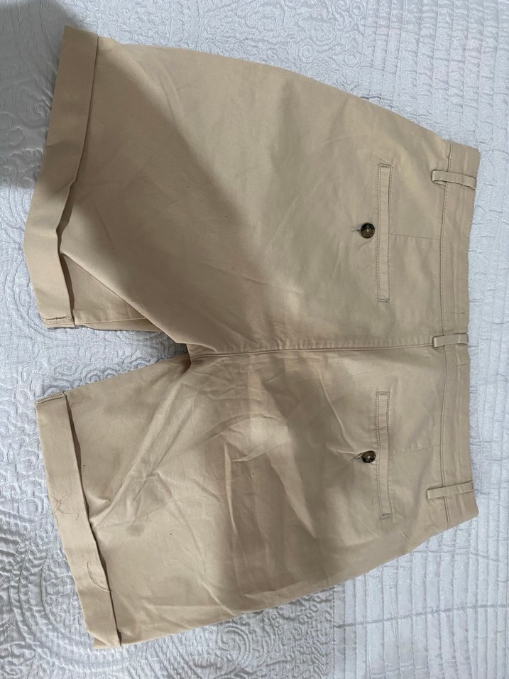 Erkek Keten Bej Midi Şort - Görsel 4