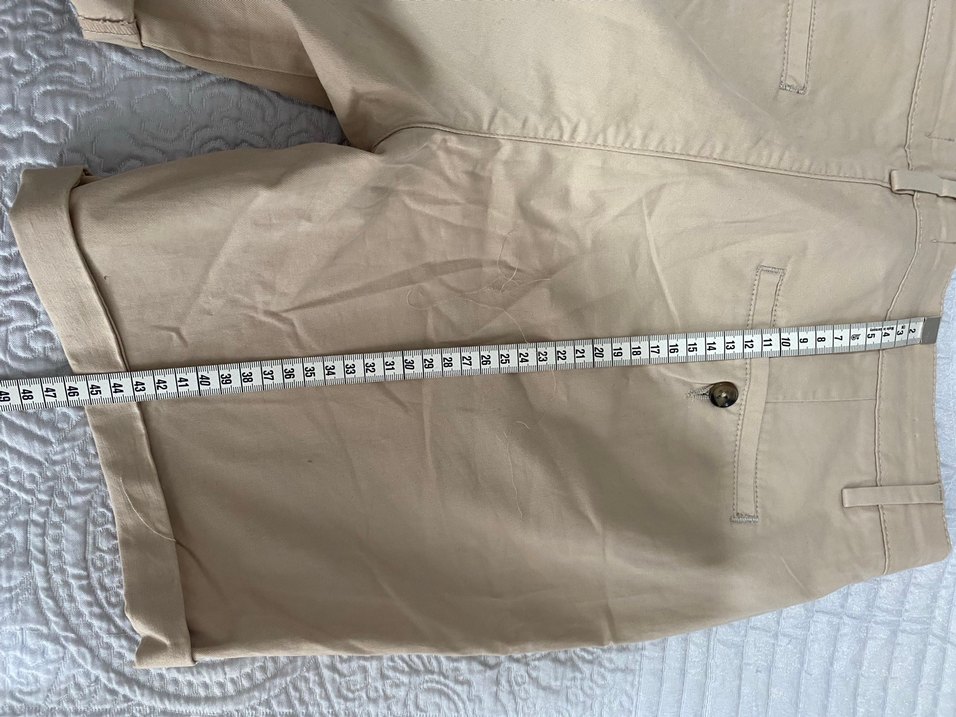 Erkek Keten Bej Midi Şort - Görsel 5