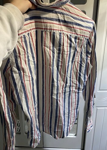 Çizgili Keten Erkek Gömlek, Uzun Kollu, Regular Fit - Görsel 2