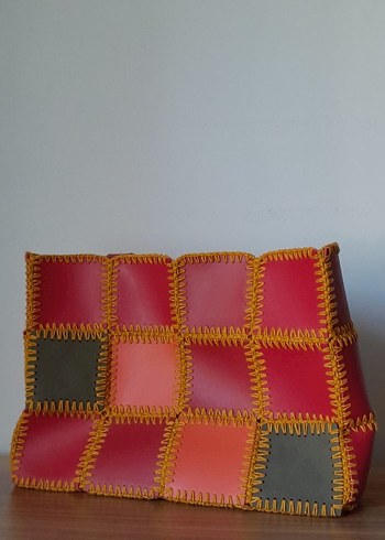 El Örgüsü Çanta 
Renkli Deri Bohem Kadın Çanta - Görsel 3