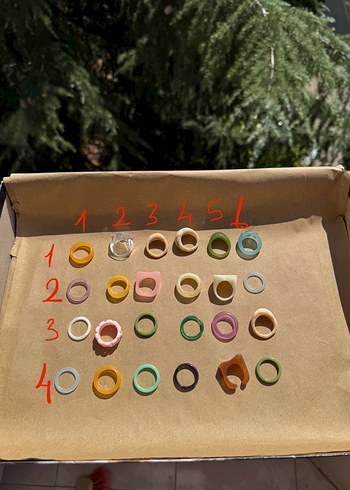 Kadın Elastik Çok Renkli Yüzük Seti