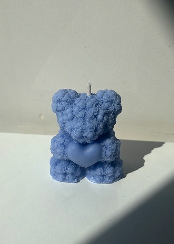 Beden Pastel Mavi Ayıcık Şeklinde Mum