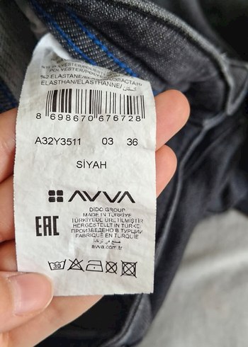 Diğer AVVA Likralı Erkek Kot Siyah Pantolon