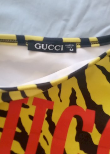 Gucci Sarı Zebra Desenli Kadın Mayo