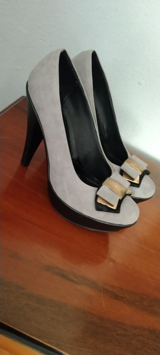 Gri Tokalı Stiletto Kadın Topuklu Ayakkabı - Görsel 2