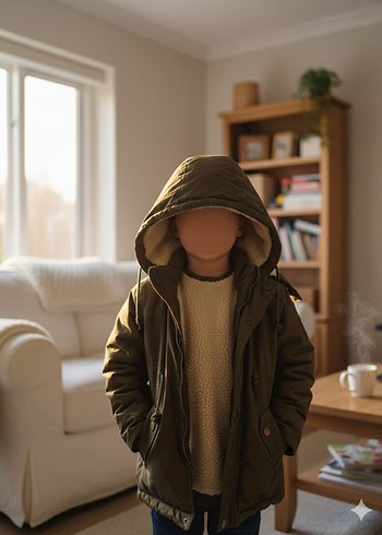 haki rengi Erkek Çocuk Mont - Görsel 2