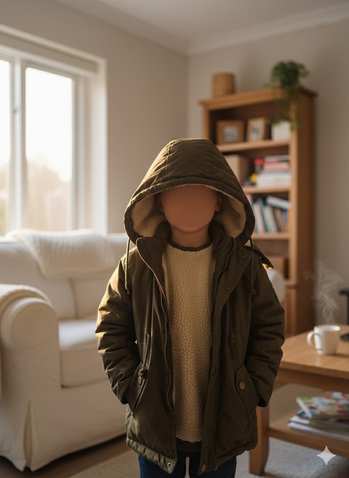 haki rengi Erkek Çocuk Mont - Görsel 2