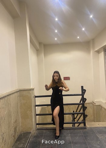 s Beden Siyah Drapeli Uzun Kadın Elbise