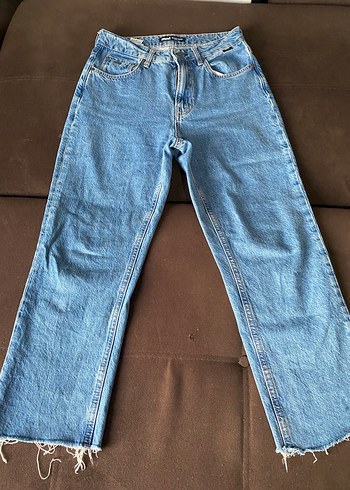 Mavi Kadın Mavi Midi Boy Rahat Kesim Denim Pantolon