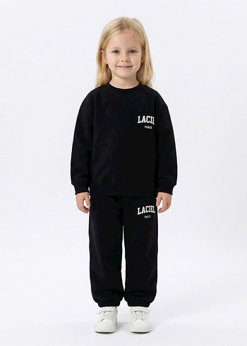 Siyah LACIEL Baskılı Kız Eşofman Takımı - Görsel 3
