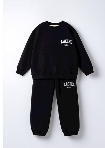 Siyah LACIEL Baskılı Kız Eşofman Takımı - Görsel 2