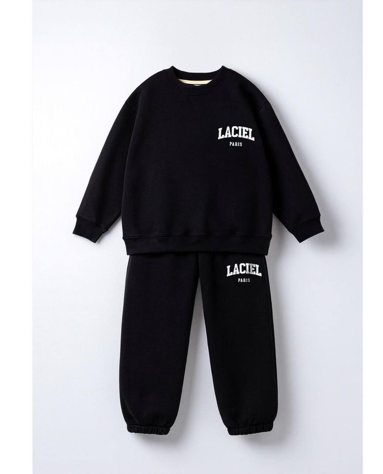 Siyah LACIEL Baskılı Kız Eşofman Takımı - Görsel 2