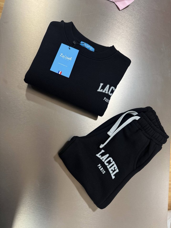 Siyah LACIEL Baskılı Kız Eşofman Takımı - Görsel 5