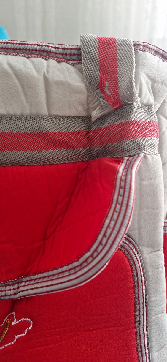 Nakışlı Kırmızı Bebek Çantası ve ana kucağı - Görsel 5