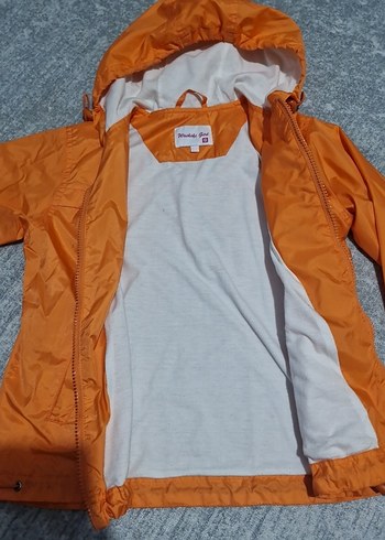 Turuncu Kapüşonlu kiz Çocuk Yağmurluk0 - Görsel 2